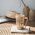 Handmade rattan Korean retro creative glass water cup